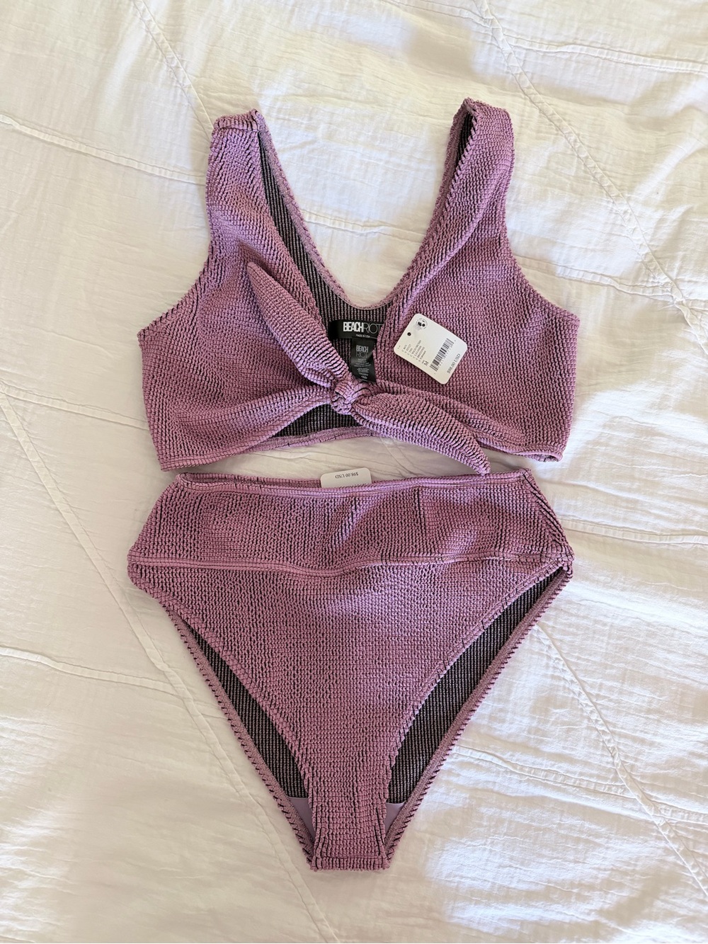 Beach Riot Lavender Textured Two-Piece Bikini Set